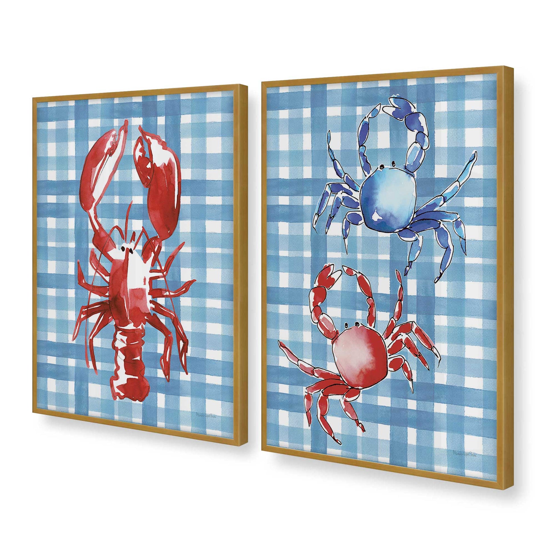 [Color:Polished Gold], Picture of art in a Polished Gold frame at an angle