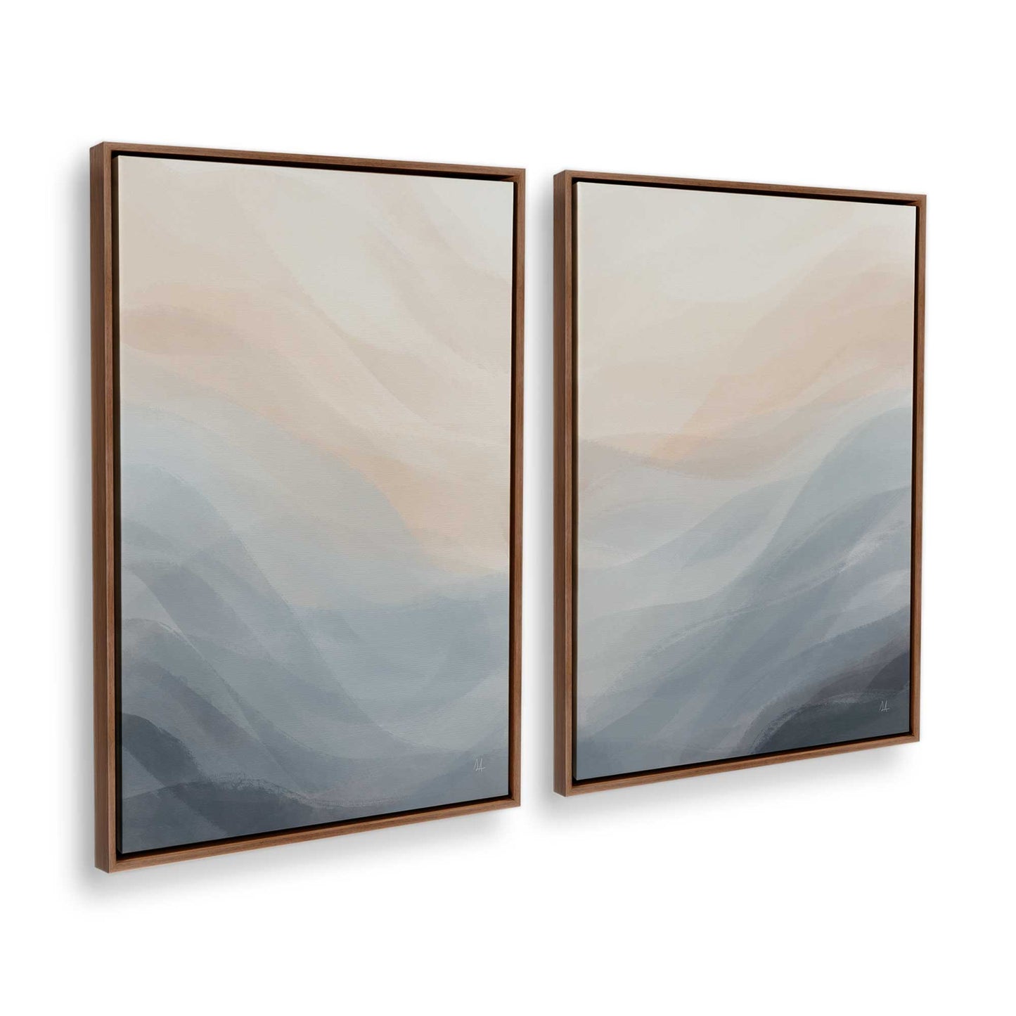 [Color:Walnut], Picture of art in a Walnut frame at an angle