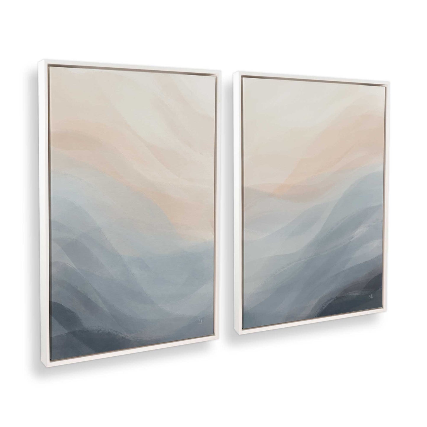 [Color:Opaque White], Picture of art in a White frame at an angle