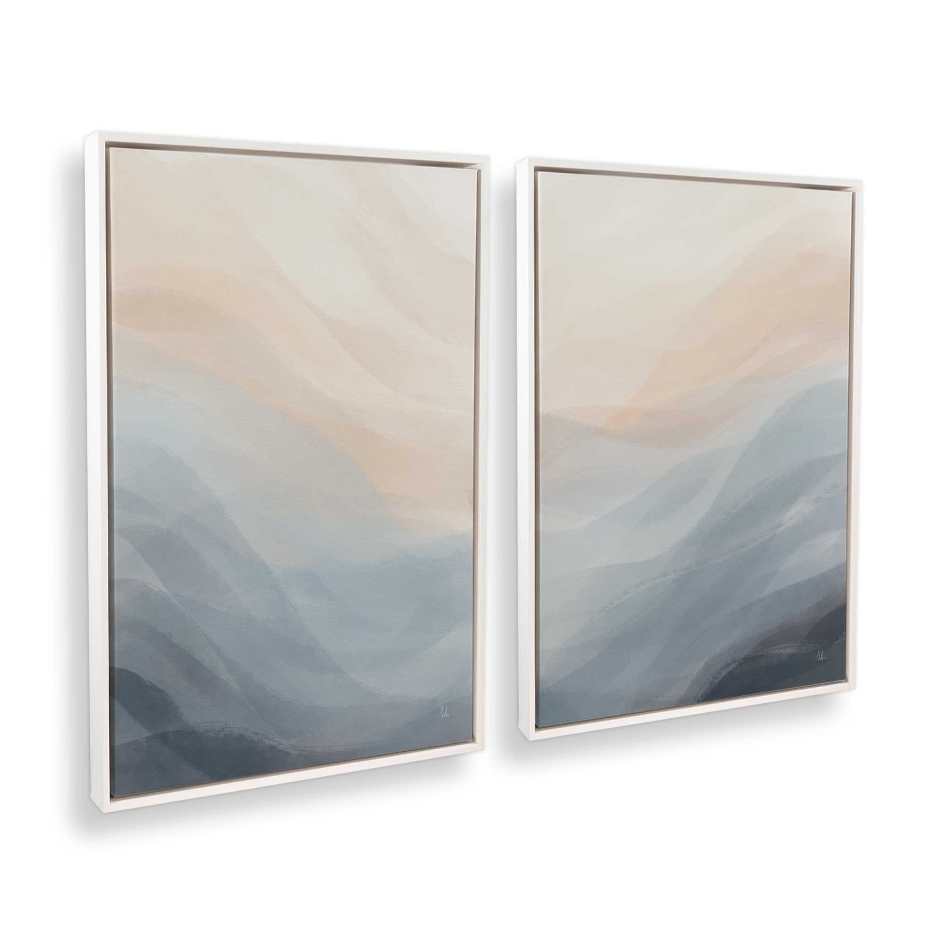 [Color:Opaque White], Picture of art in a White frame at an angle