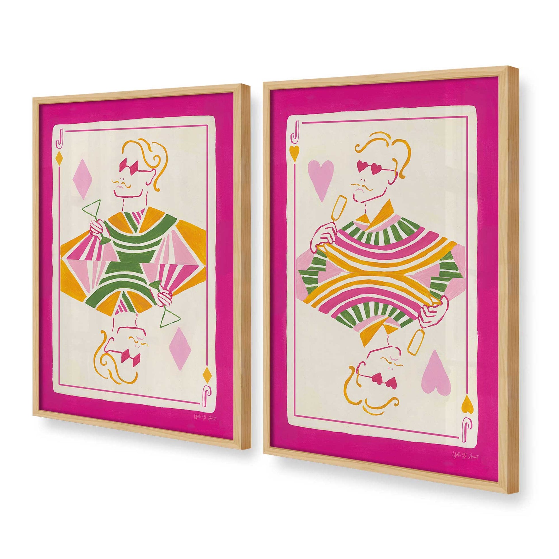 [Color:American Maple], Picture of art in a American Maple frame at an angle