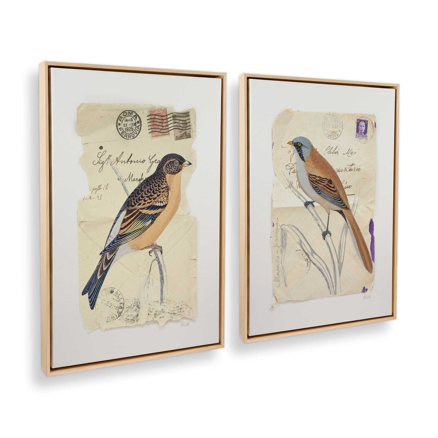 [Color:American Maple], Picture of art in a American Maple frame at an angle