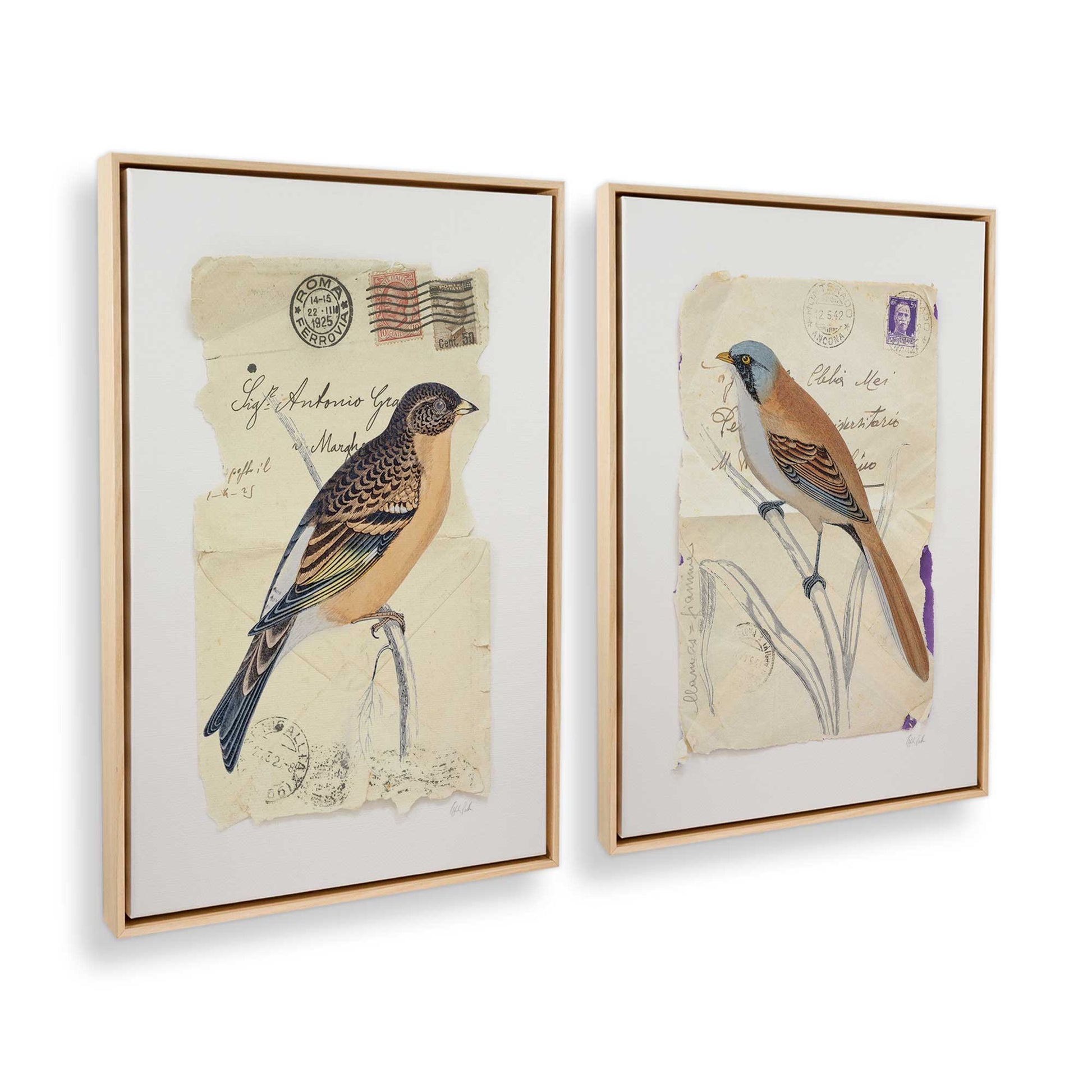 [Color:American Maple], Picture of art in a American Maple frame at an angle