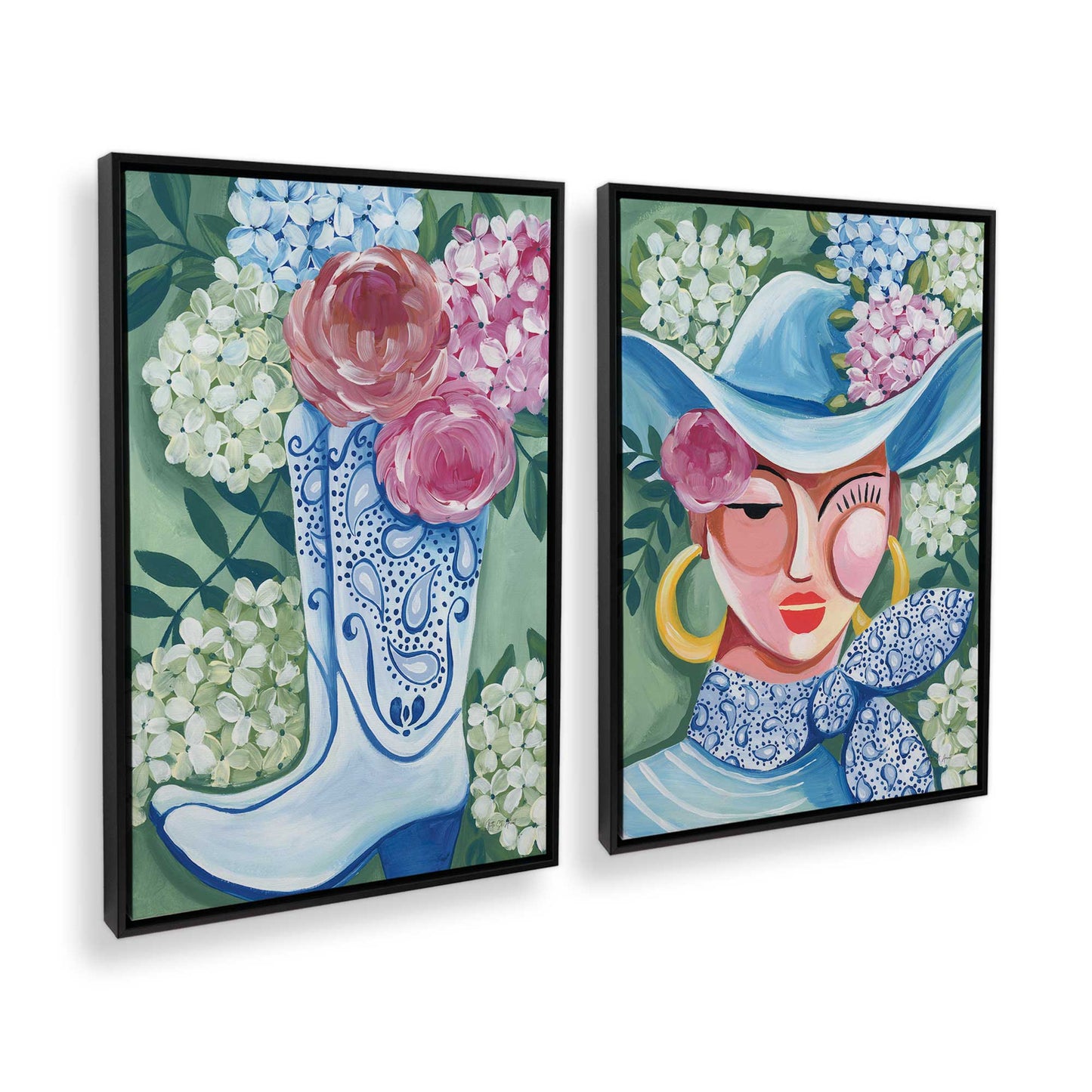 [Color:Satin Black], Picture of art in a Satin Black frame at an angle