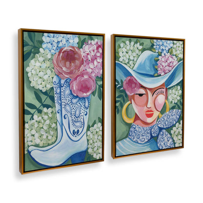 [Color:Polished Gold], Picture of art in a Polished Gold frame at an angle