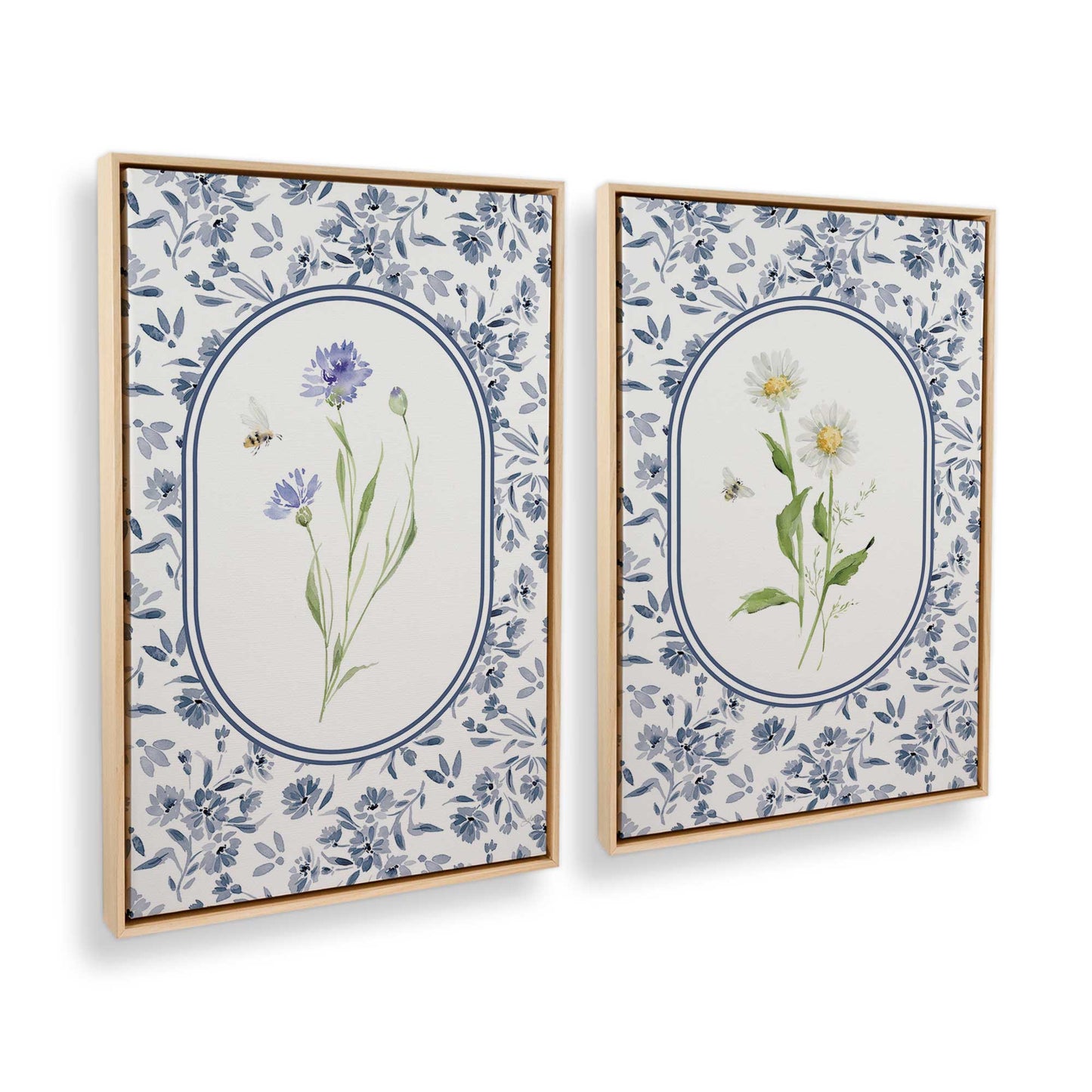 [Color:American Maple], Picture of art in a American Maple frame at an angle