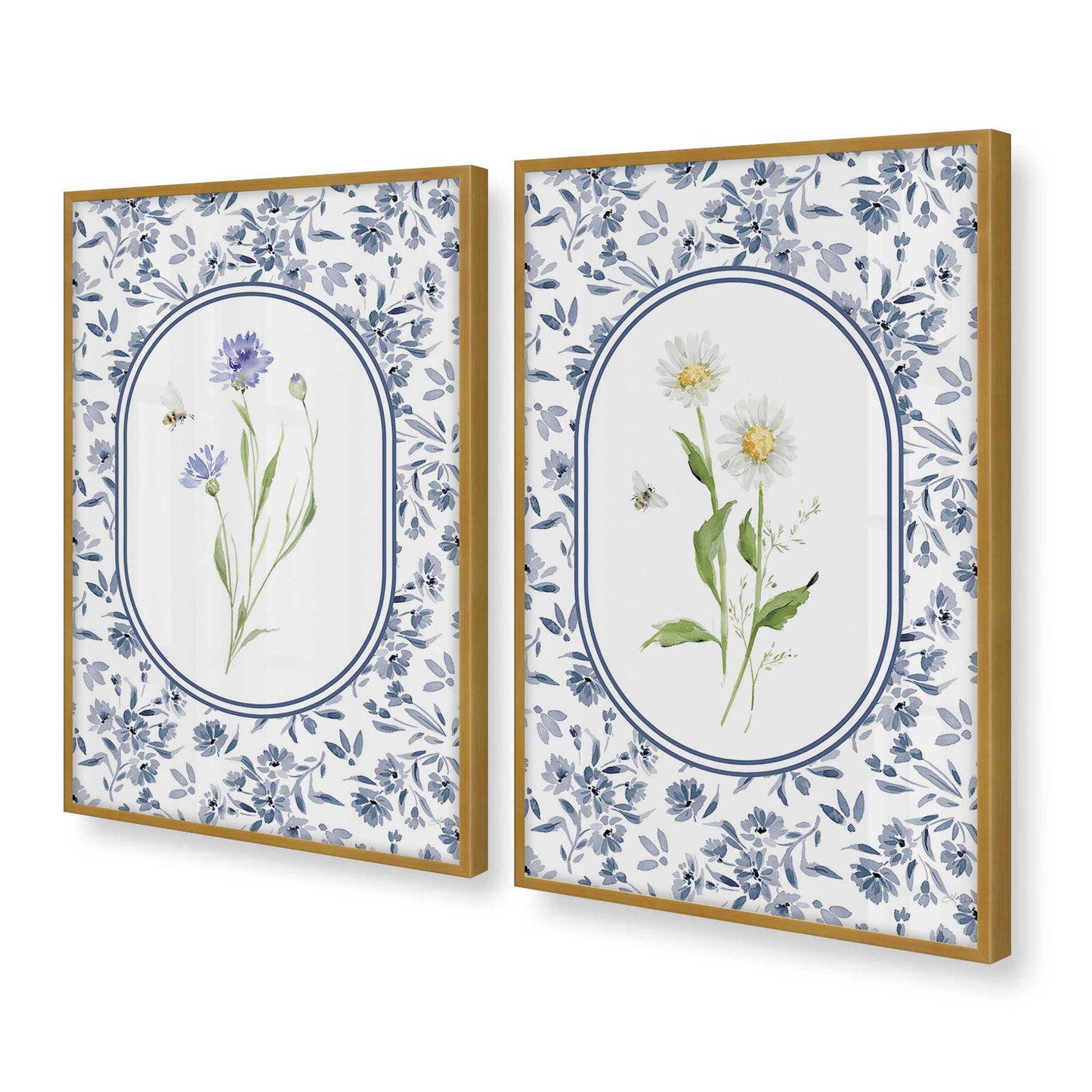 [Color:Polished Gold], Picture of art in a Polished Gold frame at an angle