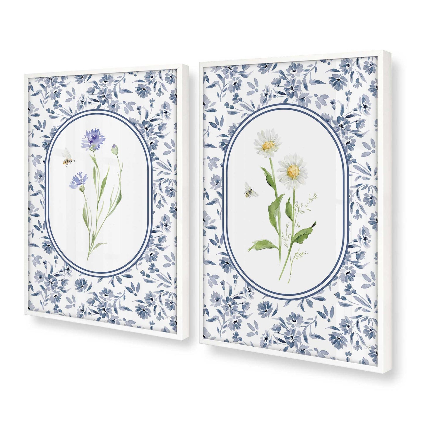 [Color:Opaque White], Picture of art in a Opaque White frame at an angle