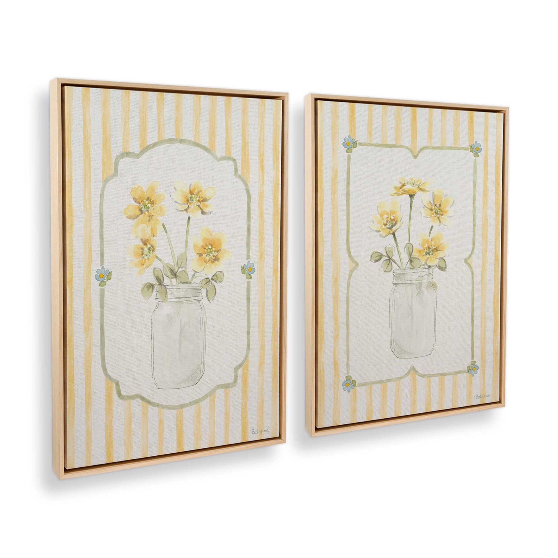 [Color:American Maple], Picture of art in a American Maple frame at an angle