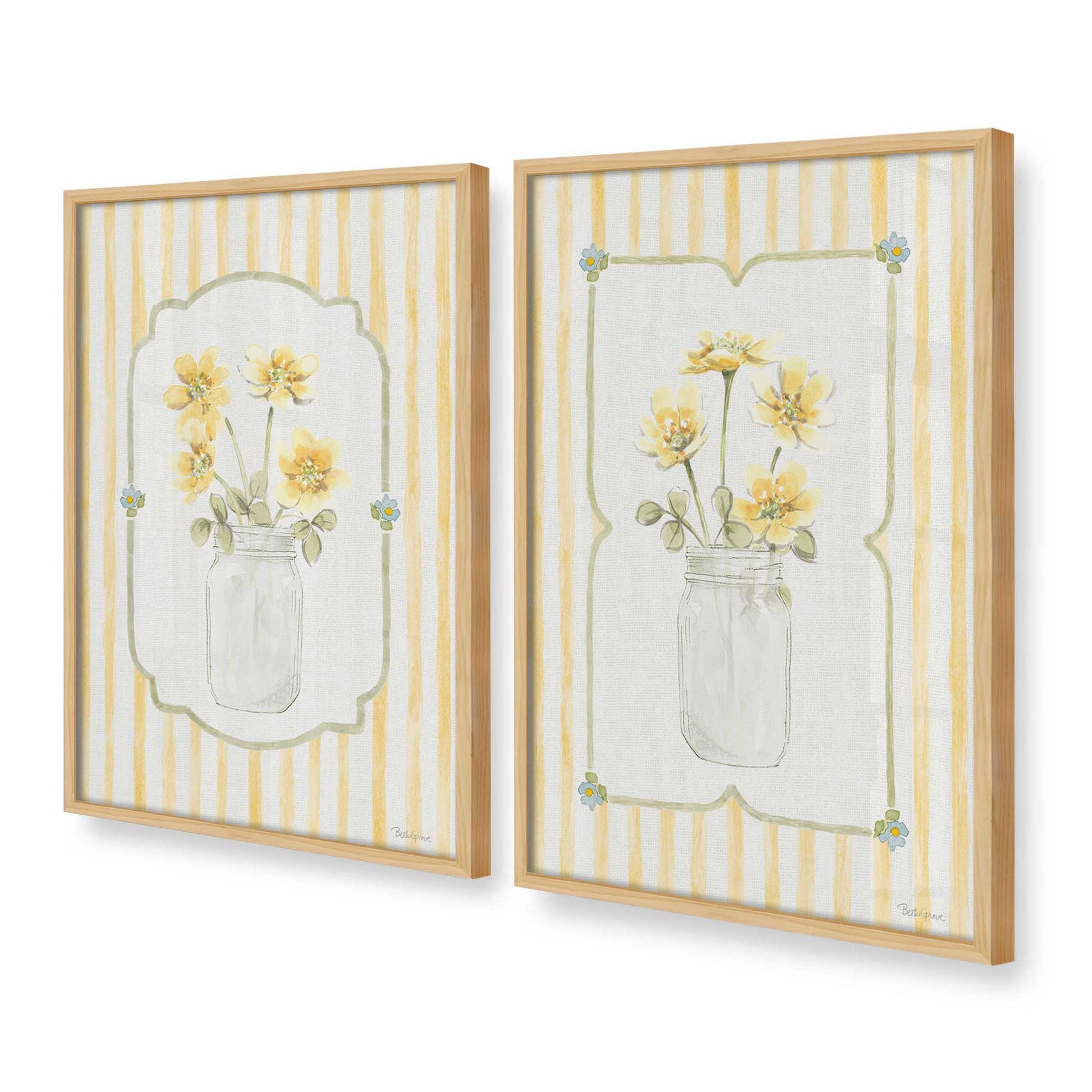 [Color:American Maple], Picture of art in a American Maple frame at an angle