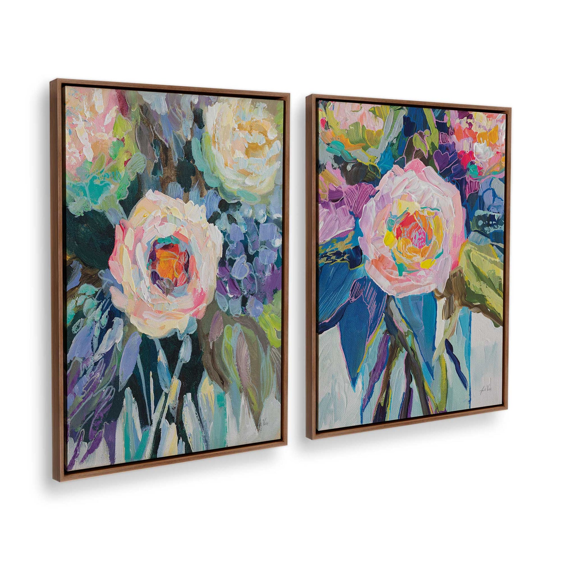 [Color:Walnut], Picture of art in a Walnut frame at an angle