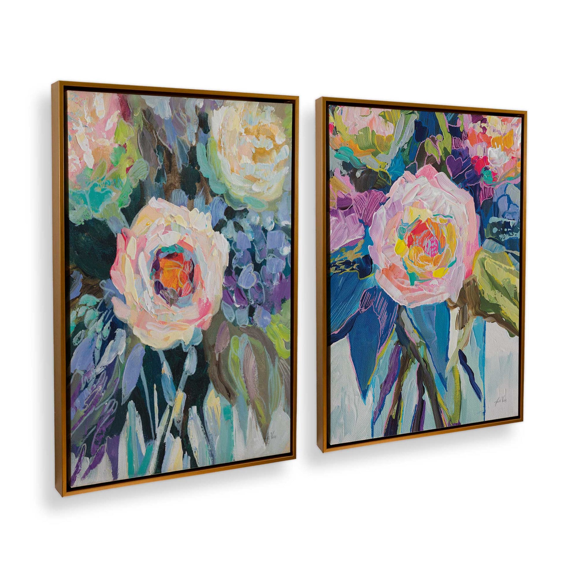 [Color:Polished Gold], Picture of art in a Polished Gold frame at an angle