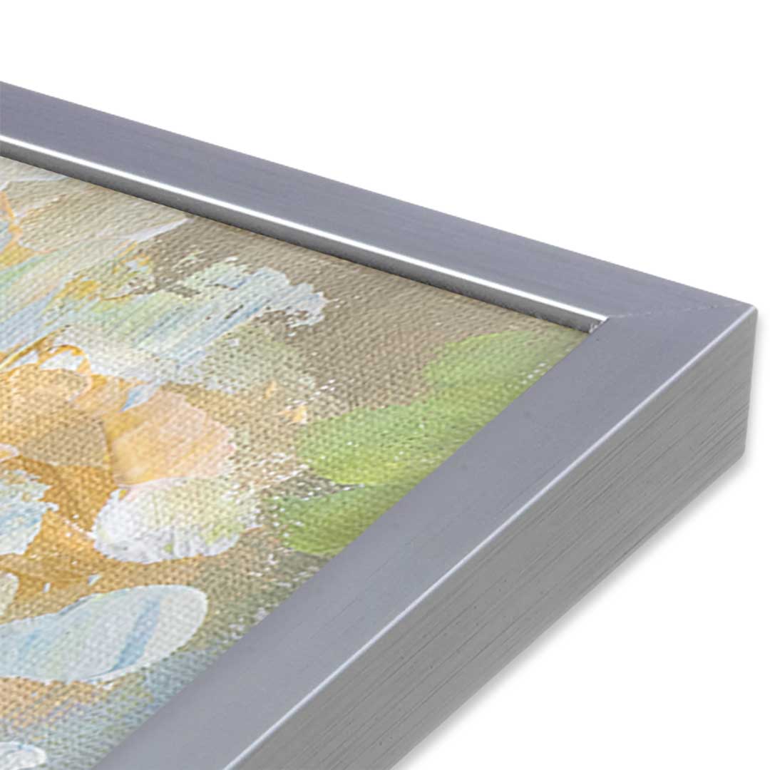 [Color:Polished Chrome], Picture of art in a Polished Chrome frame of the corner