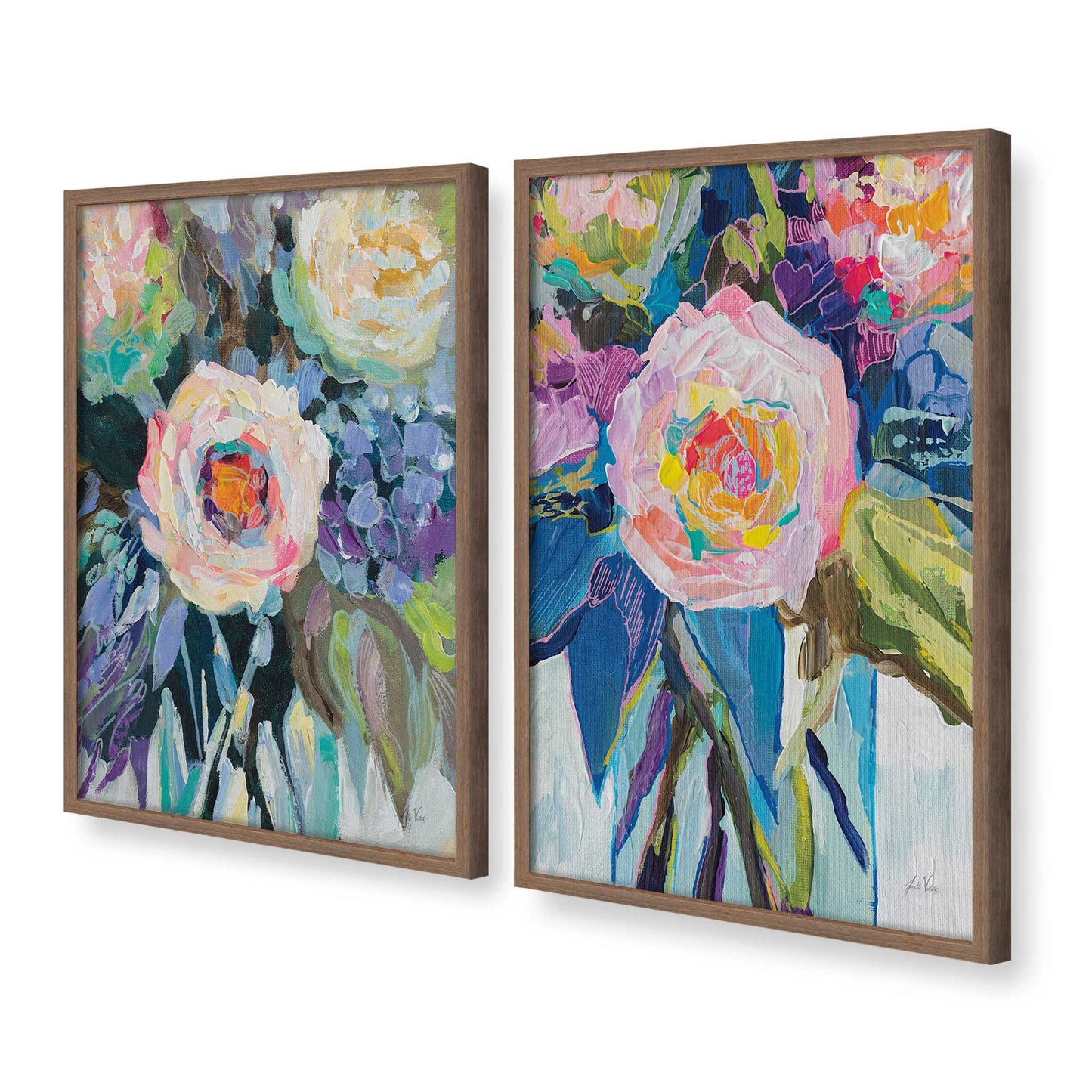 [Color:Walnut], Picture of art in a Walnut frame at an angle