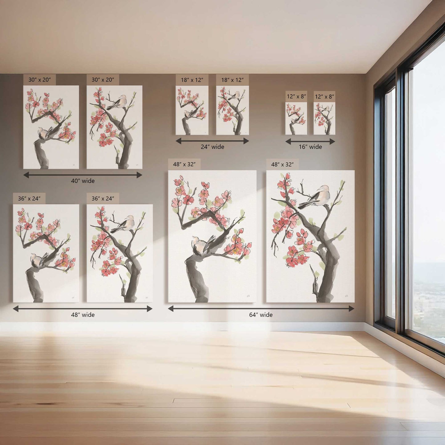 Quiet Spring Perch, Set of 2 Canvas Prints