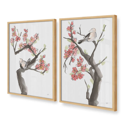 [Color:American Maple], Picture of art in a American Maple frame at an angle