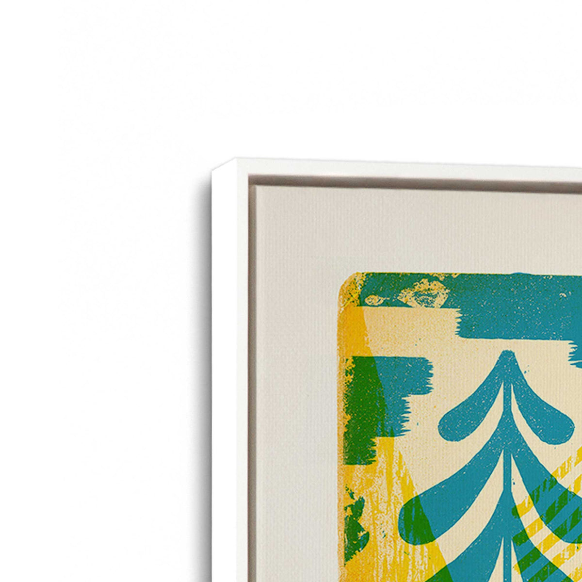 [Color:Opaque White], Picture of art in a White frame at an angle