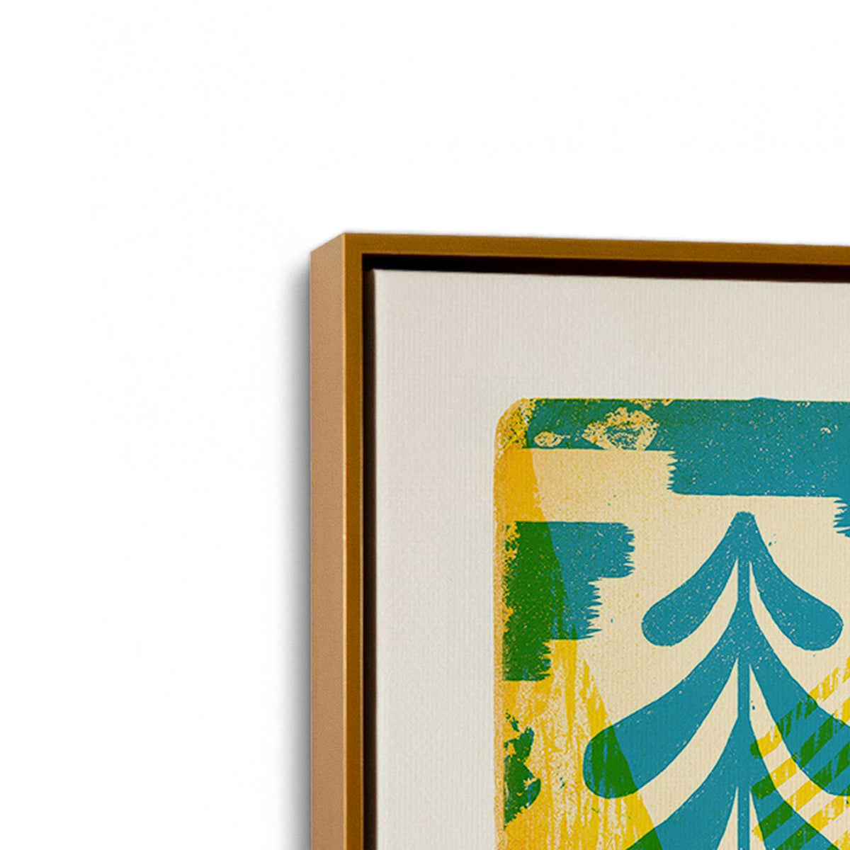 [Color:Polished Gold], Picture of art in a Polished Gold frame at an angle