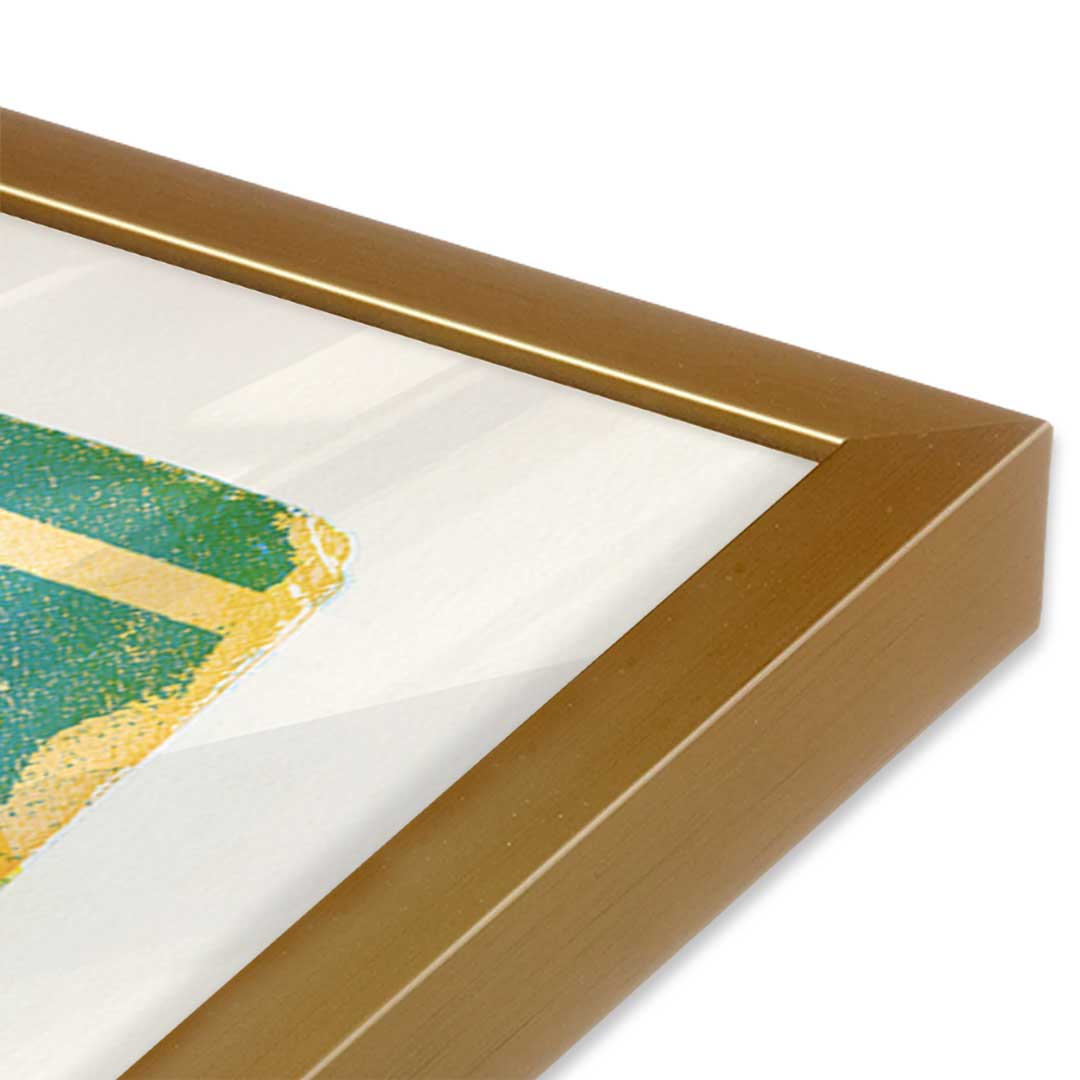 [Color:Polished Gold], Picture of art in a Polished Gold frame at an angle