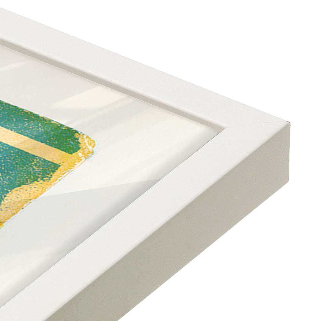 [Color:Opaque White], Picture of art in an Opaque White frame of the corner