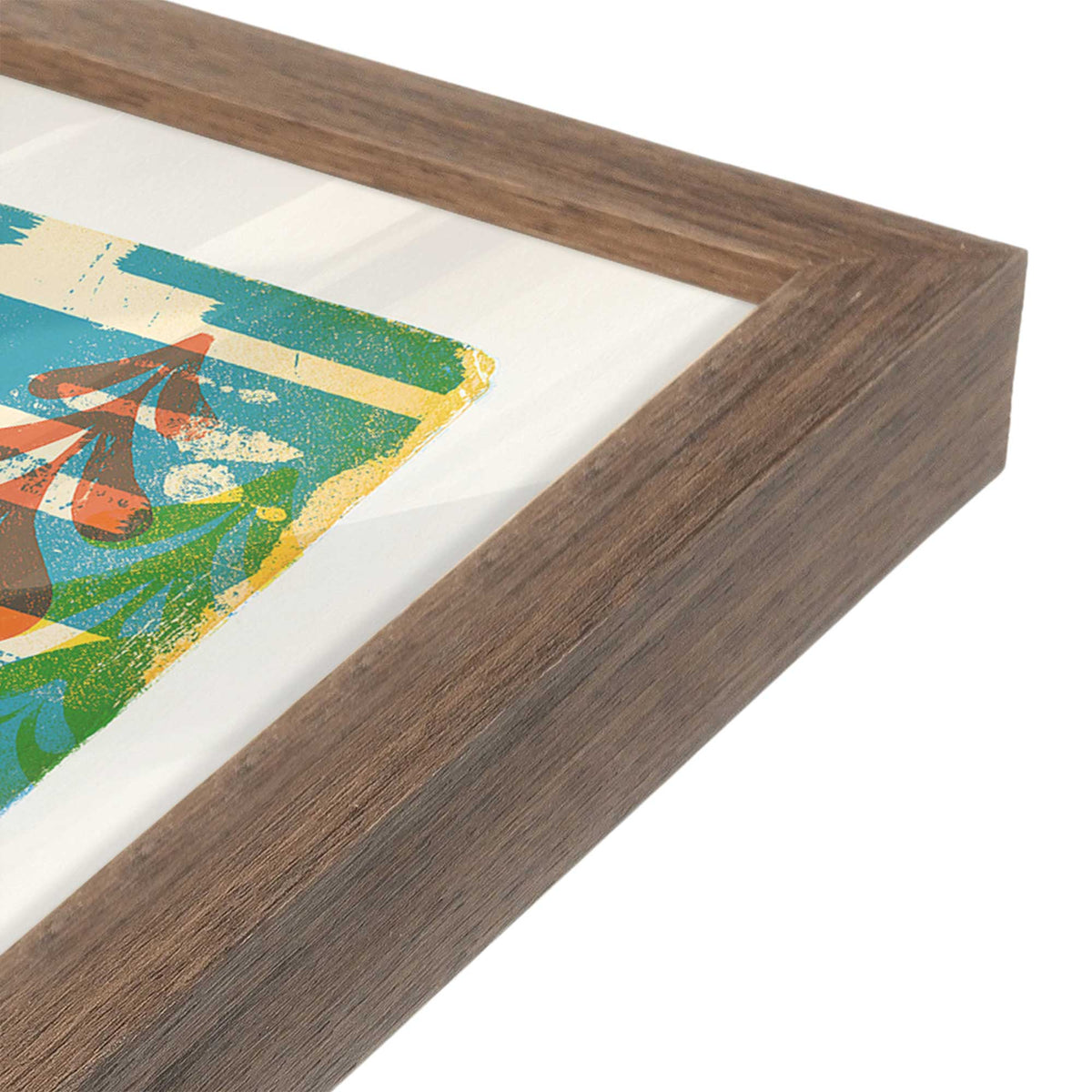 [Color:Walnut], Picture of art in a Walnut frame of the corner