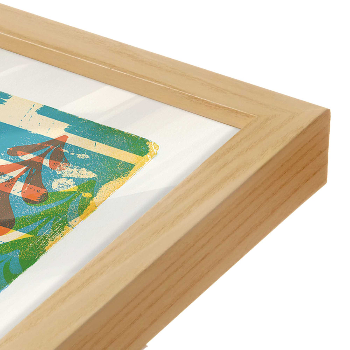 [Color:American Maple], Picture of art in an American Maple frame of the corner