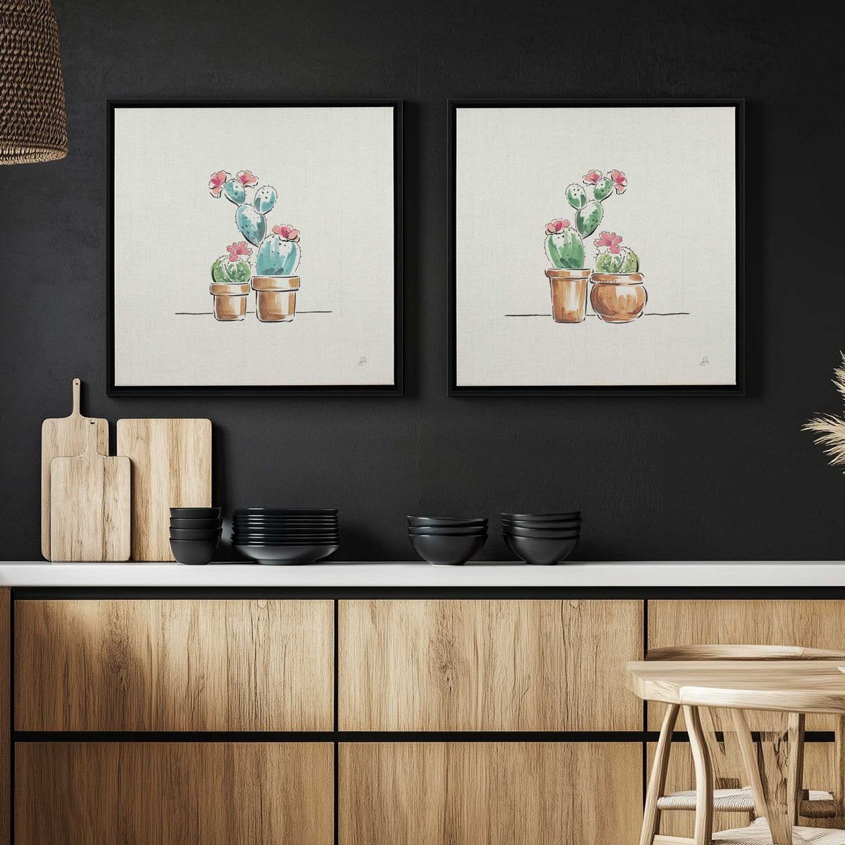 [Color:Satin Black], Picture of art in a Satin Black frame