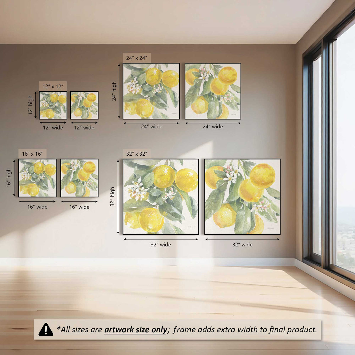 Lemon Grove Glow, Set of 2 Canvas Prints
