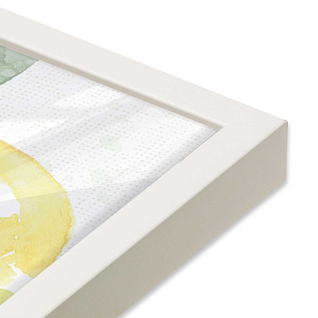 [Color:Opaque White], Picture of art in an Opaque White frame of the corner
