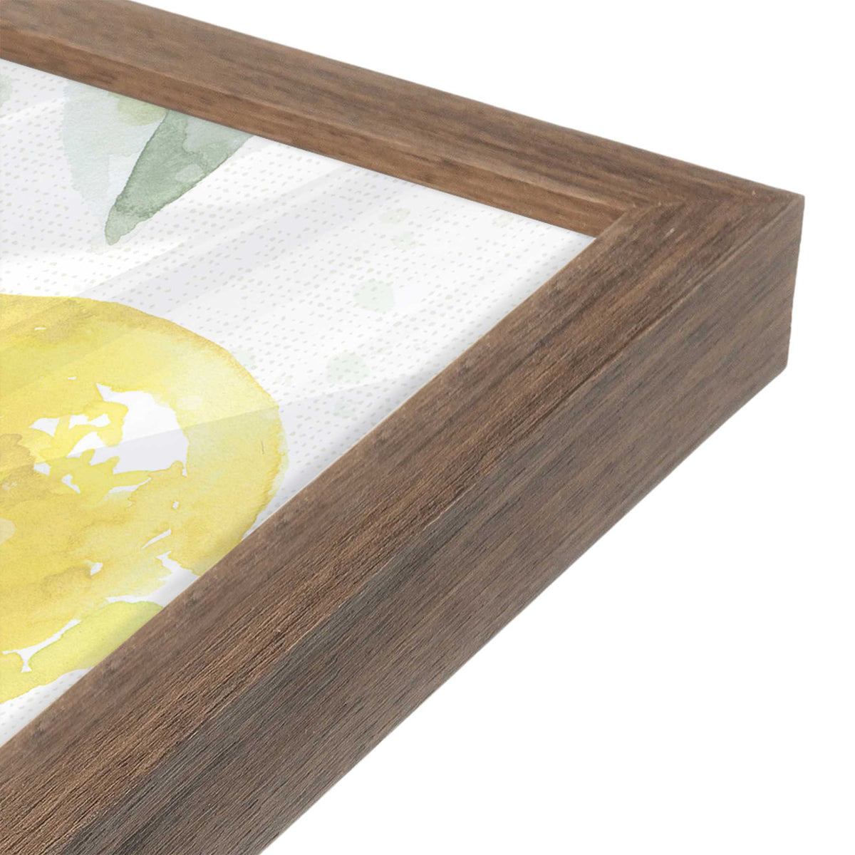 [Color:Walnut], Picture of art in a Walnut frame of the corner