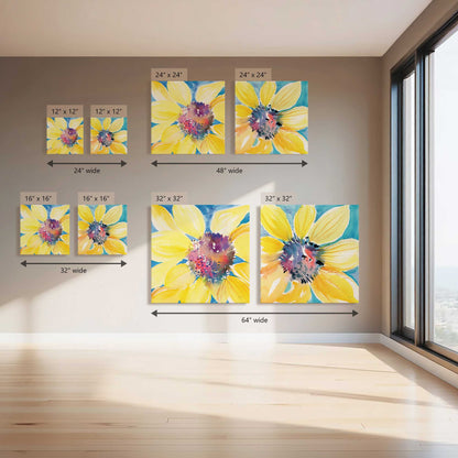Happy Petal Pop, Set of 2 Canvas Prints