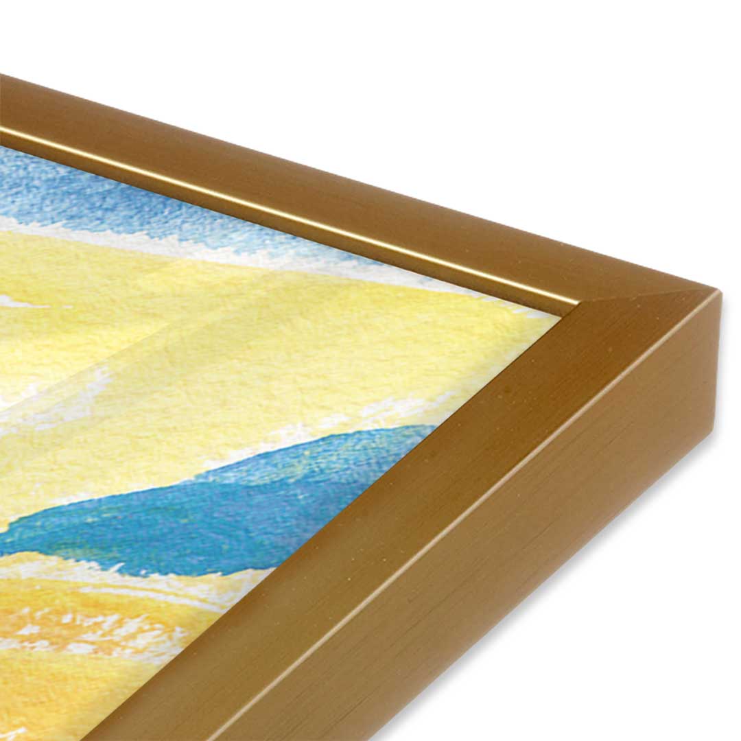 [Color:Polished Gold], Picture of art in a Polished Gold frame at an angle
