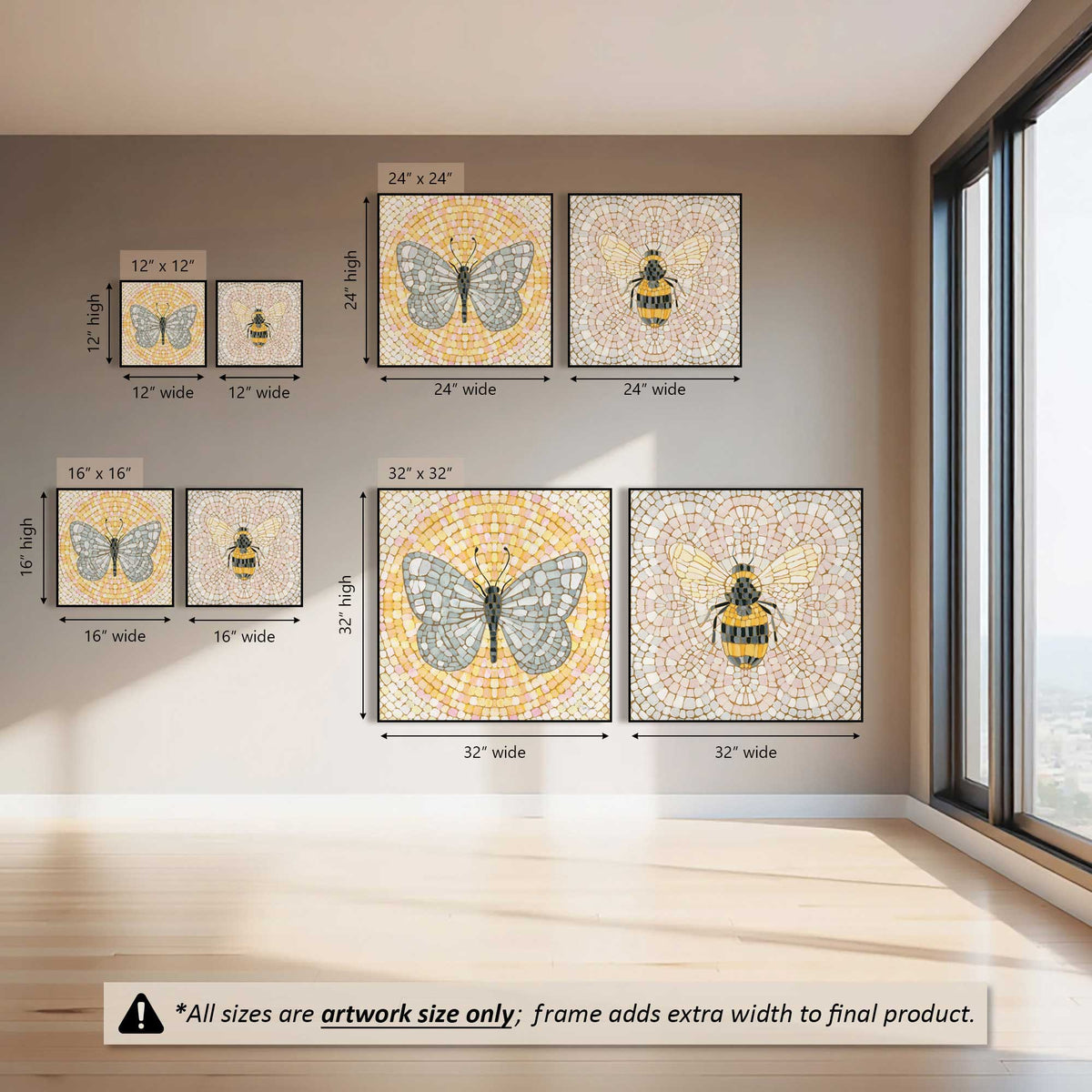 Mosaic Wings, Set of 2 Canvas Prints