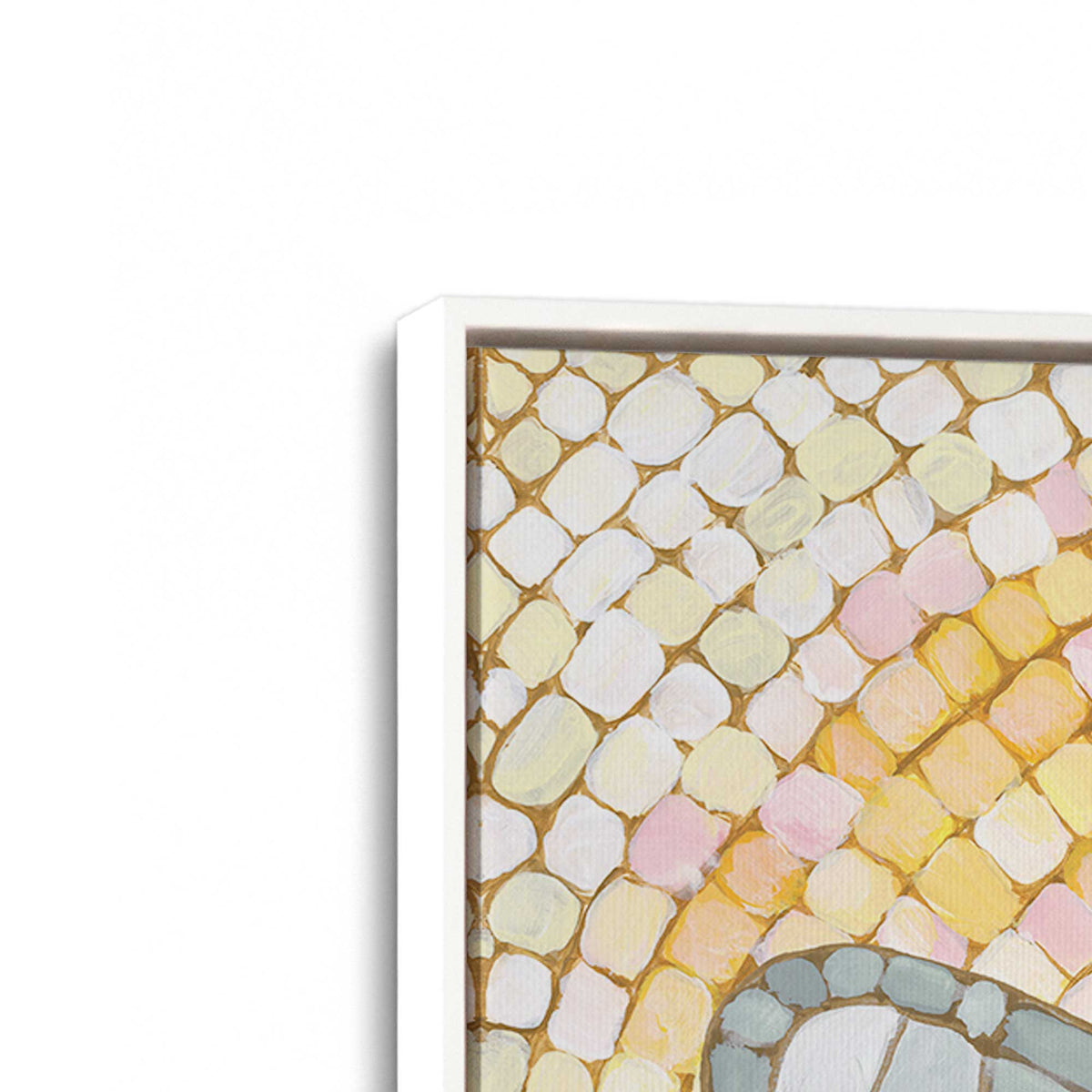 [Color:Opaque White], Picture of art in a White frame at an angle