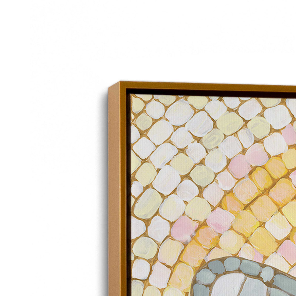 [Color:Polished Gold], Picture of art in a Polished Gold frame at an angle