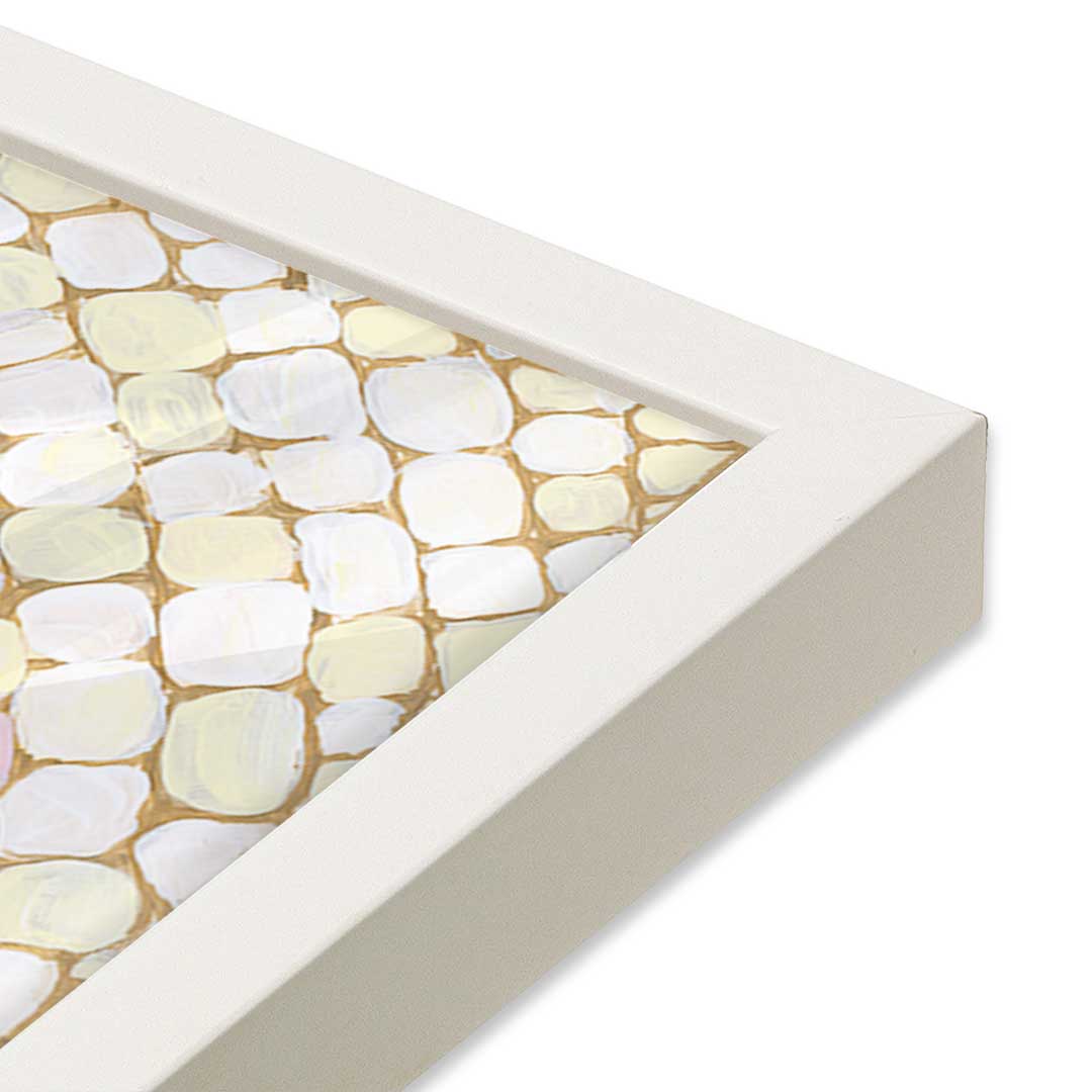 [Color:Opaque White], Picture of art in an Opaque White frame of the corner
