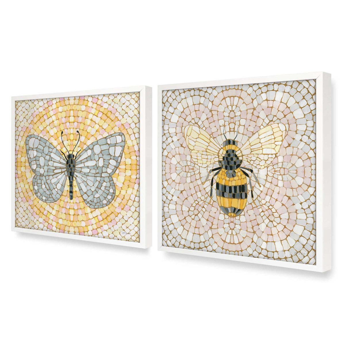 [Color:Opaque White], Picture of art in an Opaque White frame at an angle