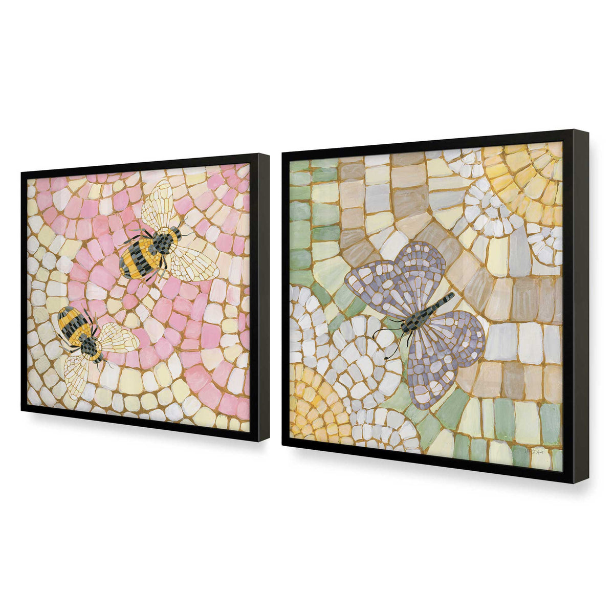 [Color:Satin Black], Picture of art in a Satin Black frame at an angle