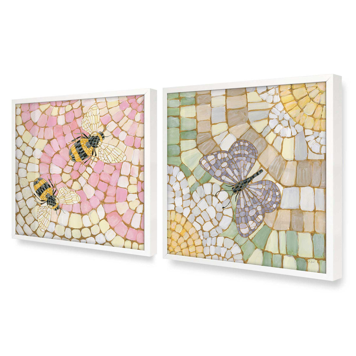 [Color:Opaque White], Picture of art in an Opaque White frame at an angle
