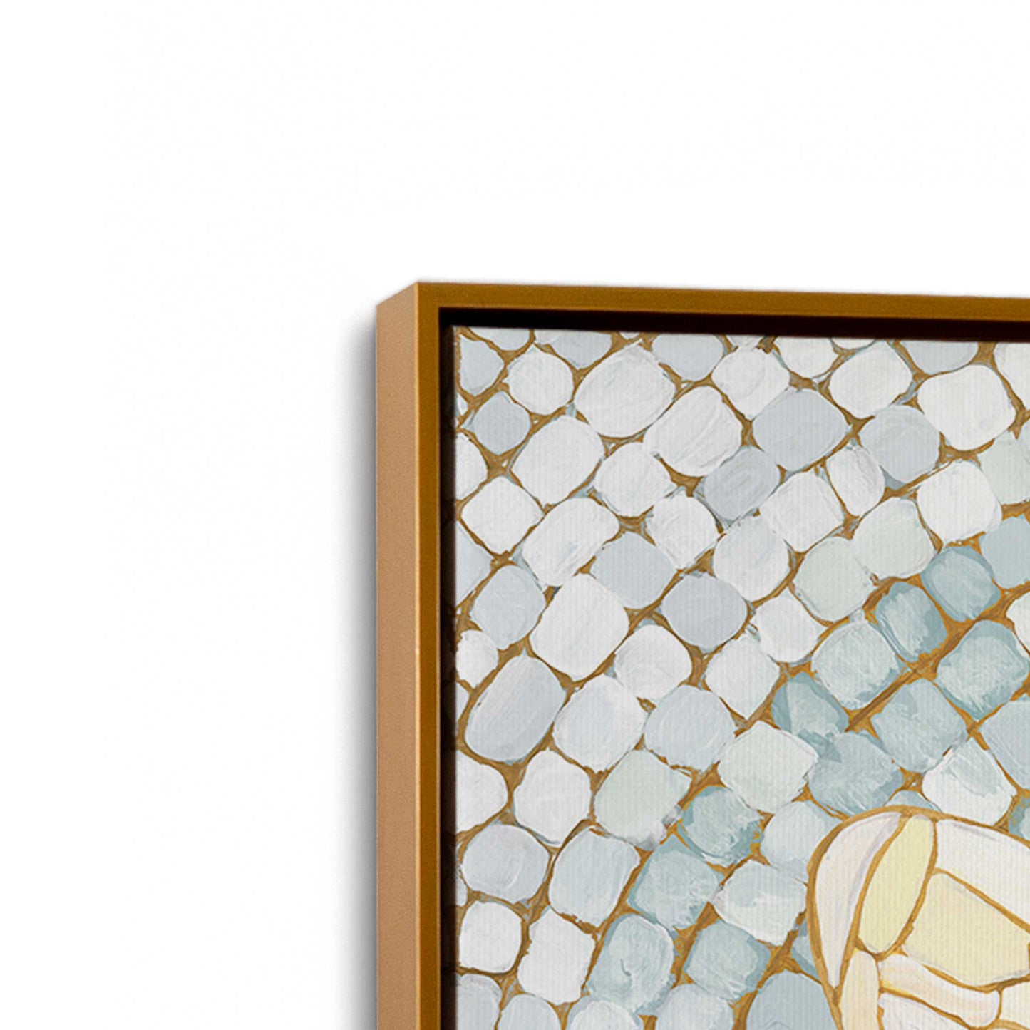 [Color:Polished Gold], Picture of art in a Polished Gold frame at an angle