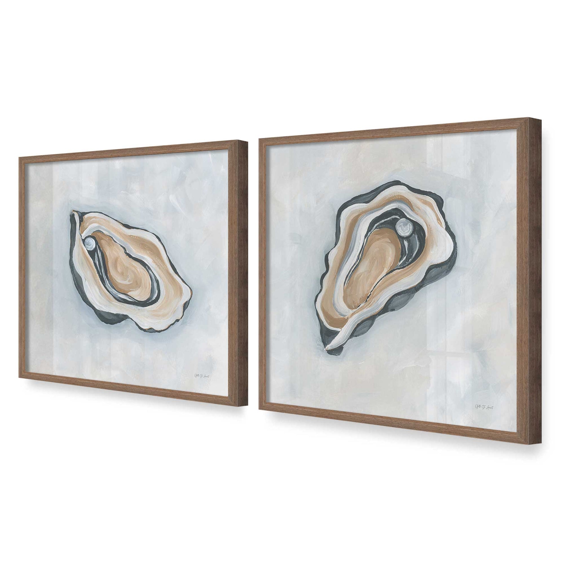 [Color:Walnut], Picture of art in a Walnut frame at an angle
