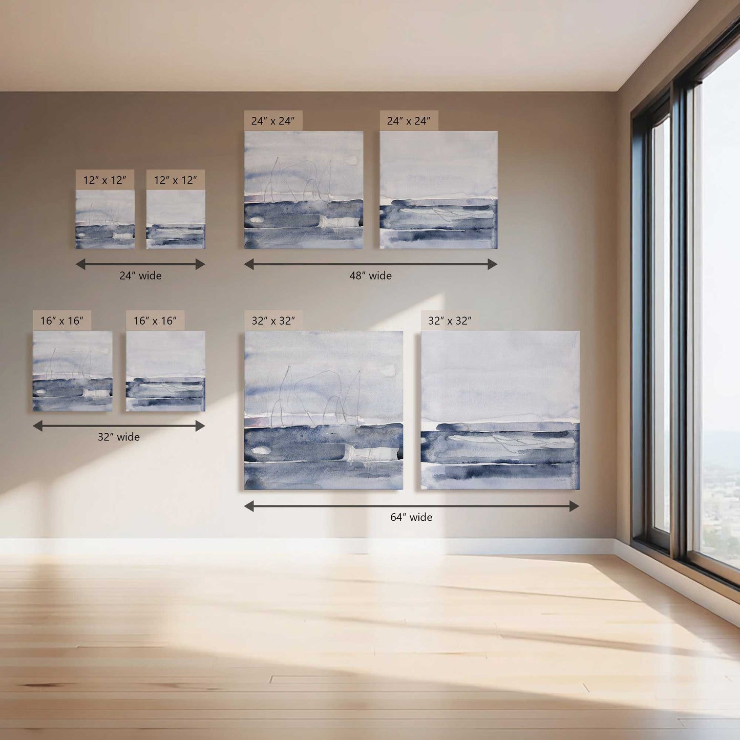 Blue Mood Moves, Set of 2 Canvas Prints