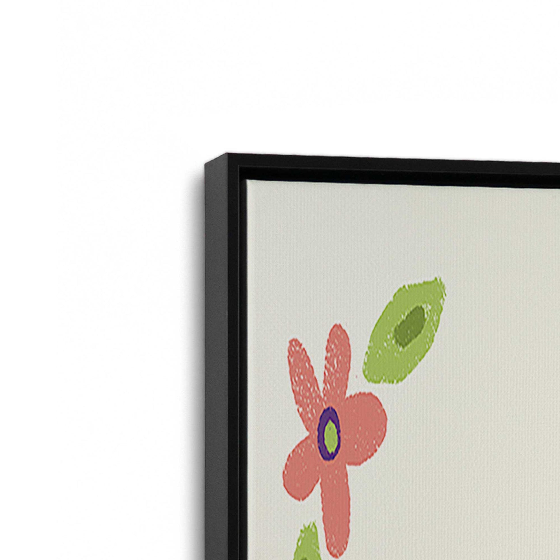 [Color:Satin Black], Picture of art in a Satin Black frame at an angle