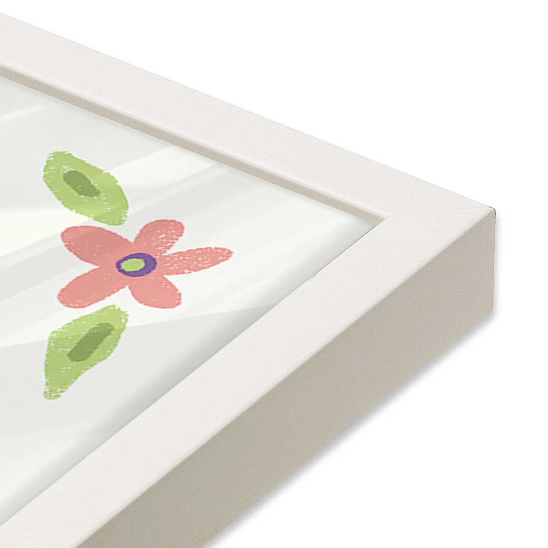 [Color:Opaque White], Picture of art in an Opaque White frame of the corner