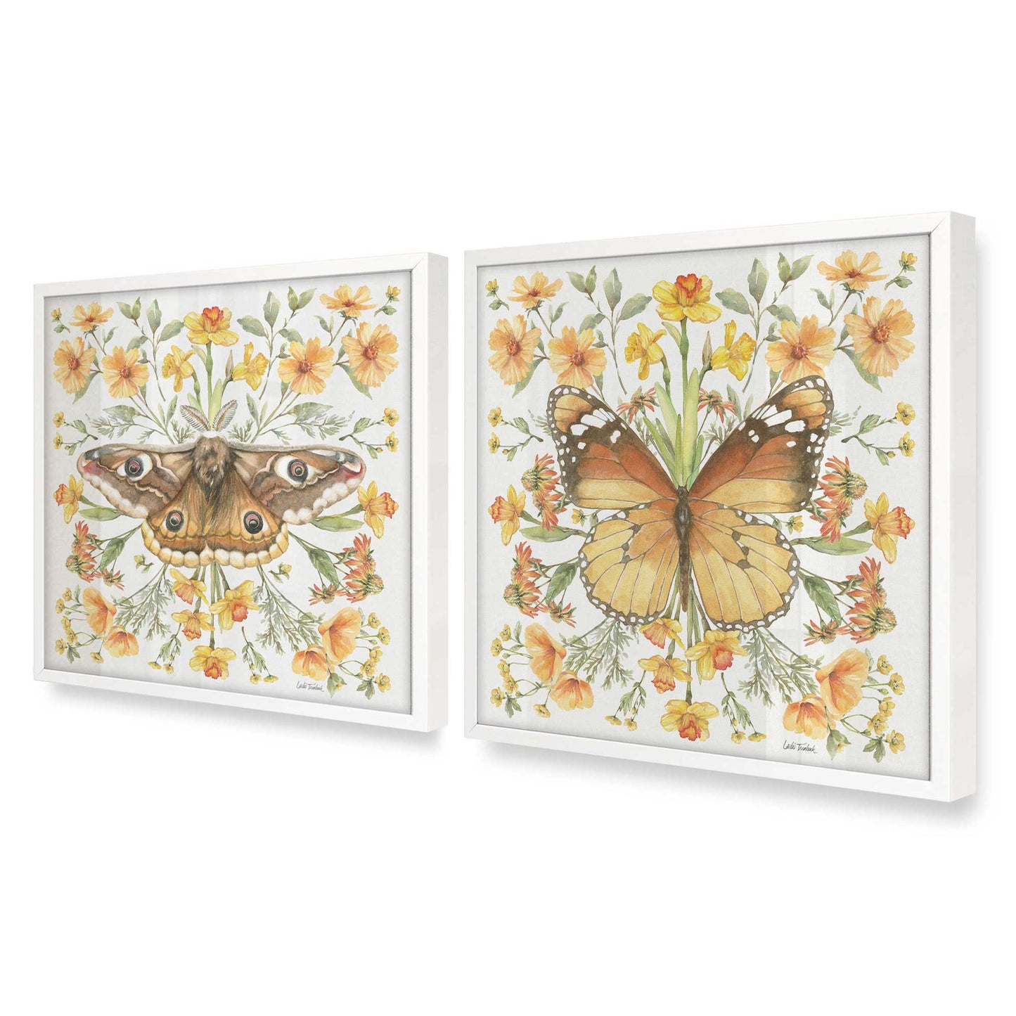 [Color:Opaque White], Picture of art in an Opaque White frame at an angle