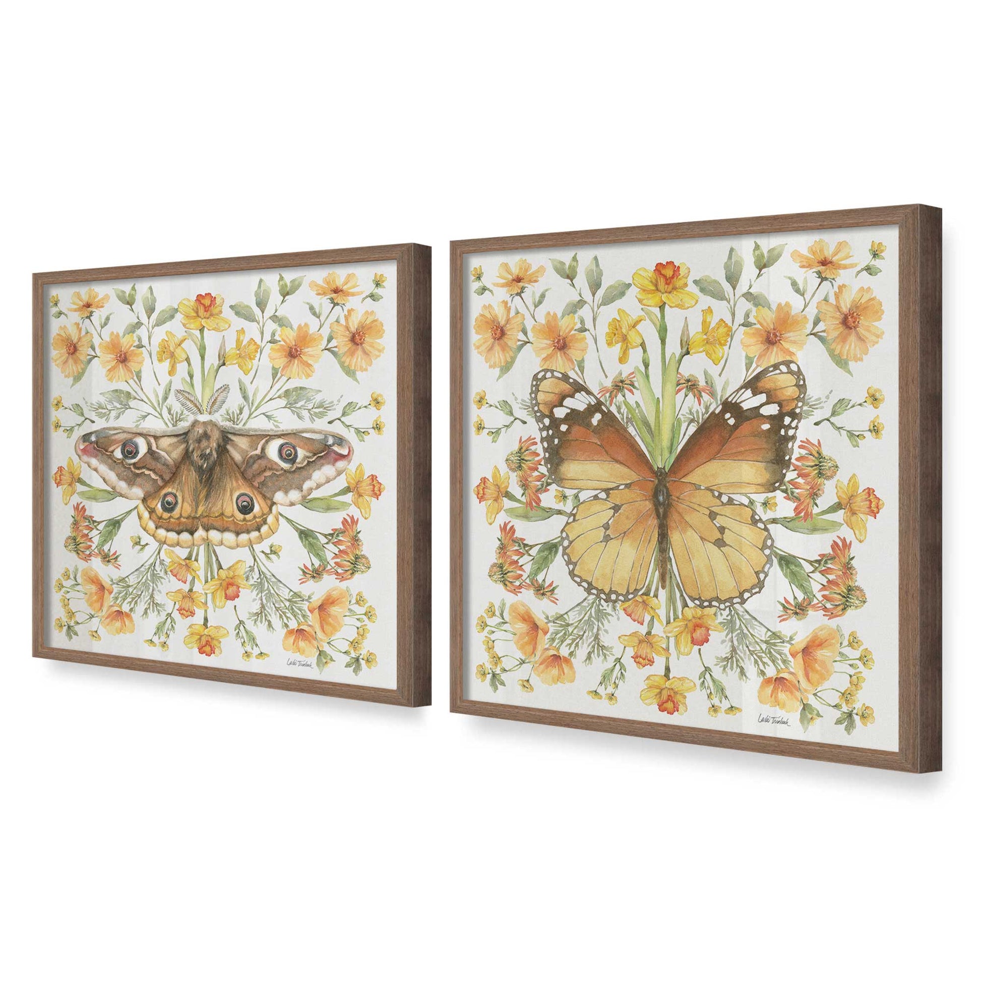 [Color:Walnut], Picture of art in a Walnut frame at an angle