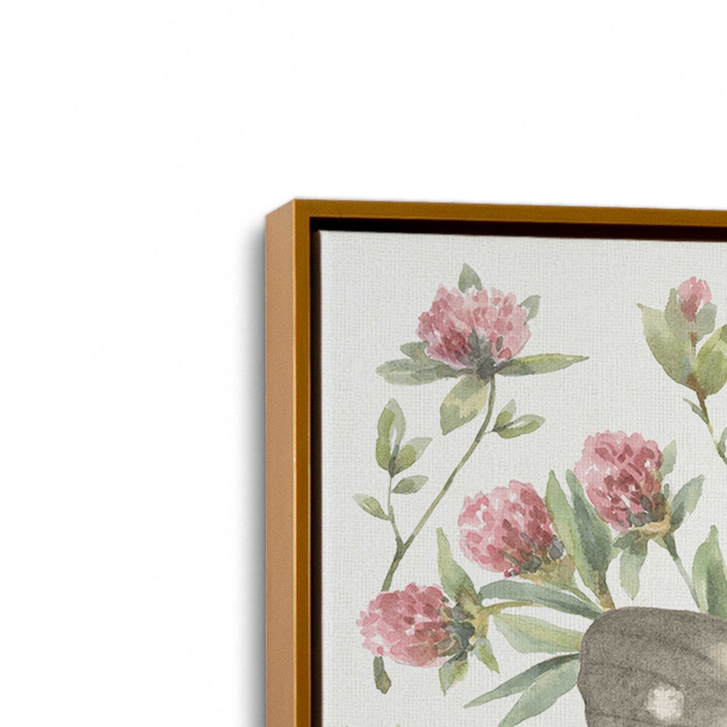 [Color:Polished Gold], Picture of art in a Polished Gold frame at an angle