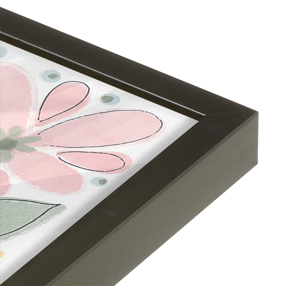 [Color:Satin Black], Picture of art in a Satin Black frame of the corner