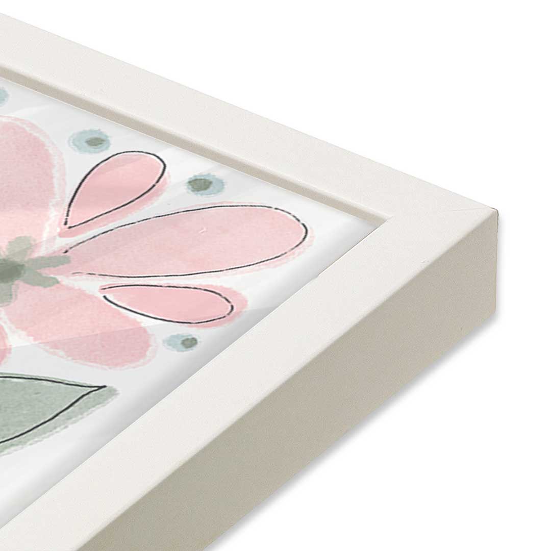 [Color:Opaque White], Picture of art in an Opaque White frame of the corner