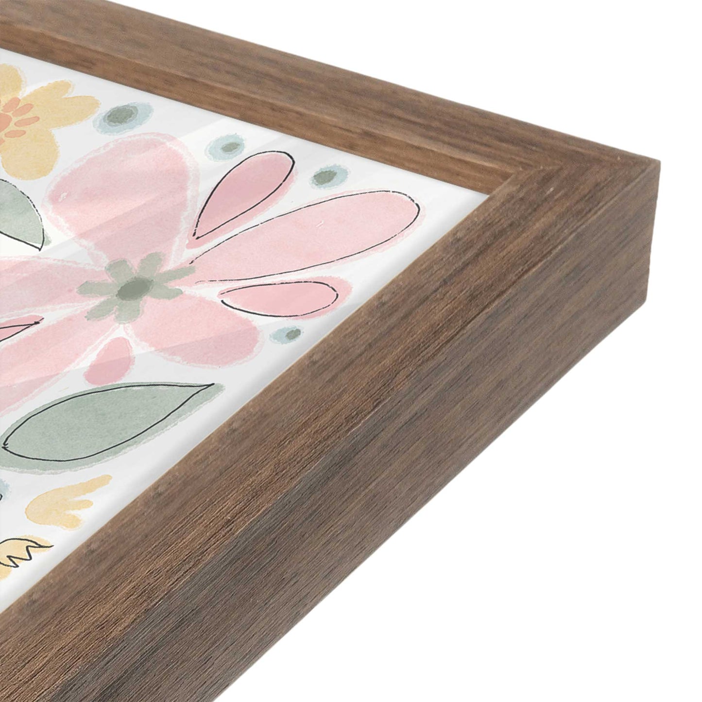 [Color:Walnut], Picture of art in a Walnut frame of the corner